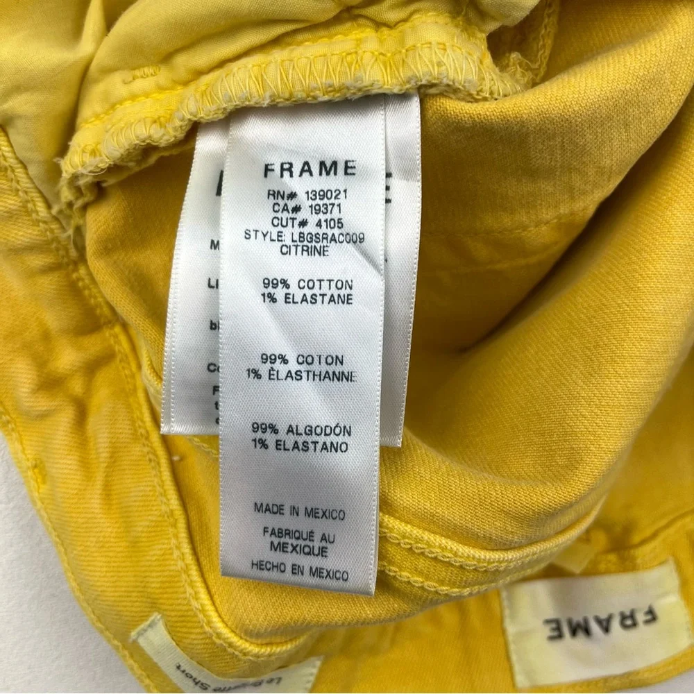 FRAME Le Brigette Cloud Denim Shorts in Citrine - Picture 7 of 7